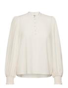 Edeline-M Tops Blouses Long-sleeved White MbyM