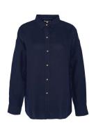 Barbour Hampton Shirt Tops Shirts Long-sleeved Navy Barbour