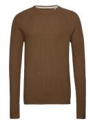 Jjpannel Knit Crew Neck Aw23 Tops Knitwear Round Necks Brown Jack & J ...