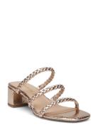 Women Slides Sandal Med Hæl Gold Tamaris