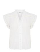 Ommikb Top Tops Blouses Short-sleeved White Karen By Simonsen