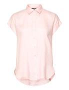 Tissue Linen-Ss Shirt Tops Shirts Short-sleeved Pink Lauren Ralph Laur...