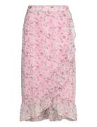 Vmsmilla H/W Wrap Skirt Wvn Ga Knelangt Skjørt Pink Vero Moda