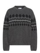 Line Tops Knitwear Jumpers Grey Stylein