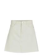 Visof Hw Short Denim Skirt Kort Skjørt White Vila