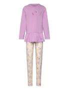 Pyjamas Set W. Leggings Pyjamas Sett Purple CeLaVi