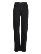 High Rise Straight Bottoms Jeans Straight-regular Black Calvin Klein J...