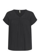 Sc-Radia Tops Blouses Short-sleeved Black Soyaconcept