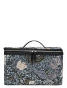 Beauty Hard Box Denim Blue Flower Linen Toalettveske Multi/patterned C...