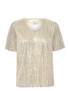 Kabolette Blouse V-Neck Tops T-shirts & Tops Short-sleeved Cream Kaffe