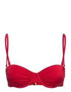 Ruched Bikini Bra Swimwear Bikinis Bikini Tops Bandeau Bikinitops Red ...