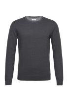 Basic Crew Neck Sweater Tops Knitwear Round Necks Grey Tom Tailor