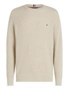 Refined Structure Crew Nk Tops Knitwear Round Necks Beige Tommy Hilfig...