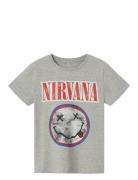 Nkmjiro Nirvana Ss Top Box Bfu Tops T-shirts Short-sleeved Grey Name I...