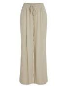 Vipricil Rw 7/8 Pant - Noos Bottoms Trousers Wide Leg Beige Vila