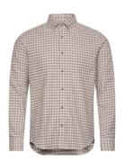 Flannel Check Shirt Designers Shirts Casual Beige Morris