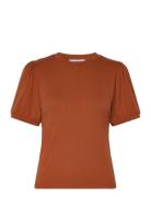 Johanna Tee Tops T-shirts & Tops Short-sleeved Brown Minus