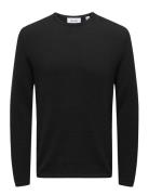 Onspanter Reg 12 Struc Crew Knit Noos Tops Knitwear Round Necks Black ...