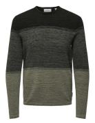 Onspanter Reg 12 Struc Crew Knit Noos Tops Knitwear Round Necks Khaki ...