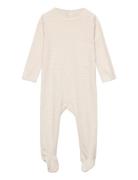 Striped Full Body W. Back Opening Pyjamas Sie Jumpsuit Cream Copenhage...