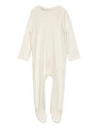 Rib Jersey Full Body W. Back Opening Langermet Bodysuit Cream Copenhag...