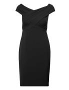 Crepe Off-The-Shoulder Cocktail Dress Kort Kjole Black Lauren Ralph La...