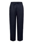 Linen Trousers Bottoms Trousers Straight Leg Navy Rosemunde