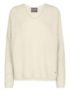 Mmthora V-Neck Knit Tops Knitwear Jumpers Cream MOS MOSH