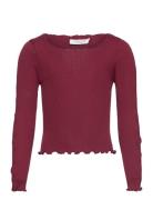 Silk T-Shirt Tops T-shirts Long-sleeved T-shirts Burgundy Rosemunde Ki...