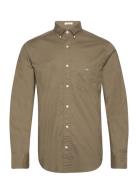 Reg Poplin Shirt Tops Shirts Casual Khaki Green GANT