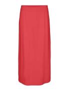 Vmmymilo Hw 7/8 Skirt Wvn Ga Knelangt Skjørt Red Vero Moda