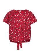 Kogpalma Knot S/S Top Ptm Tops T-shirts Short-sleeved Red Kids Only