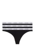 Thong 3Pk Stringtruse Undertøy Black Calvin Klein