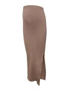 Mlalanis Seamless Al Rib Skirt Hw Noos Langt Skjørt Beige Mamalicious