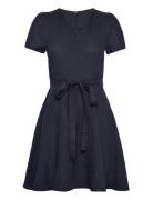 Zenya Linen Dress Kort Kjole Navy Ella&il