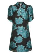 Yaslize Metalic Jacquard 2/4 Dress Kort Kjole Black YAS