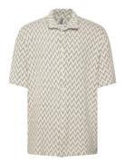 Heat Jacquard Shirt S/S Tops T-shirts Short-sleeved Beige Fat Moose