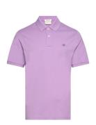 Reg Shield Ss Pique Polo Tops Polos Short-sleeved Purple GANT