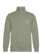 Graphic Half Zip Tops Sweat-shirts & Hoodies Sweat-shirts Green GANT