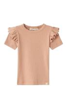 Nmfgago Kuo Ss Slim Top Lil Tops T-shirts Short-sleeved Pink Lil'Ateli...