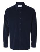 Slhregowen-Cord Shirt Ls Noos Tops Shirts Casual Navy Selected Homme