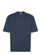 Mock Neck Cotton Tee Designers T-shirts Short-sleeved Blue Filippa K