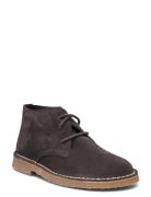 Lace-Up Leather Boots Snørestøvletter Støvletter Brown Mango