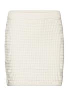 Knitted Miniskirt Kort Skjørt Cream Mango