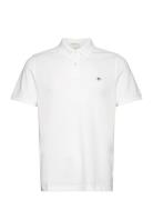 Reg Shield Ss Pique Polo Tops Polos Short-sleeved White GANT