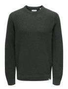 Onsfoster Life Reg 7 Struc Crew Knit Tops Knitwear Round Necks Green O...