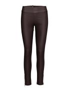 Belus- Katy Fit Bottoms Trousers Leather Leggings-Bukser Brown Cream