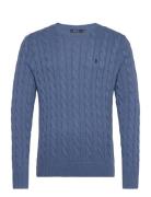 5/1 Roving Cotton-Lsl-Plo Designers Knitwear Round Necks Blue Polo Ral...