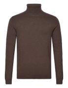 Slhberg Roll Neck Noos Tops Knitwear Turtlenecks Brown Selected Homme