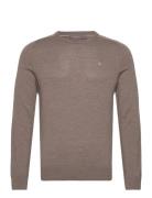 Merino Ck Designers Knitwear Round Necks Brown Morris